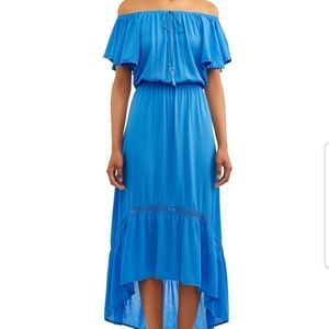 NEW Blue Midi High Low Dress Time and Tru XL